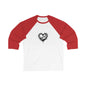 Heart Crown 3/4 Sleeve Baseball Tee, Unisex Casual Shirt, Gift for Him/Her, Trendy Sports Top, Cute Couple T-Shirt