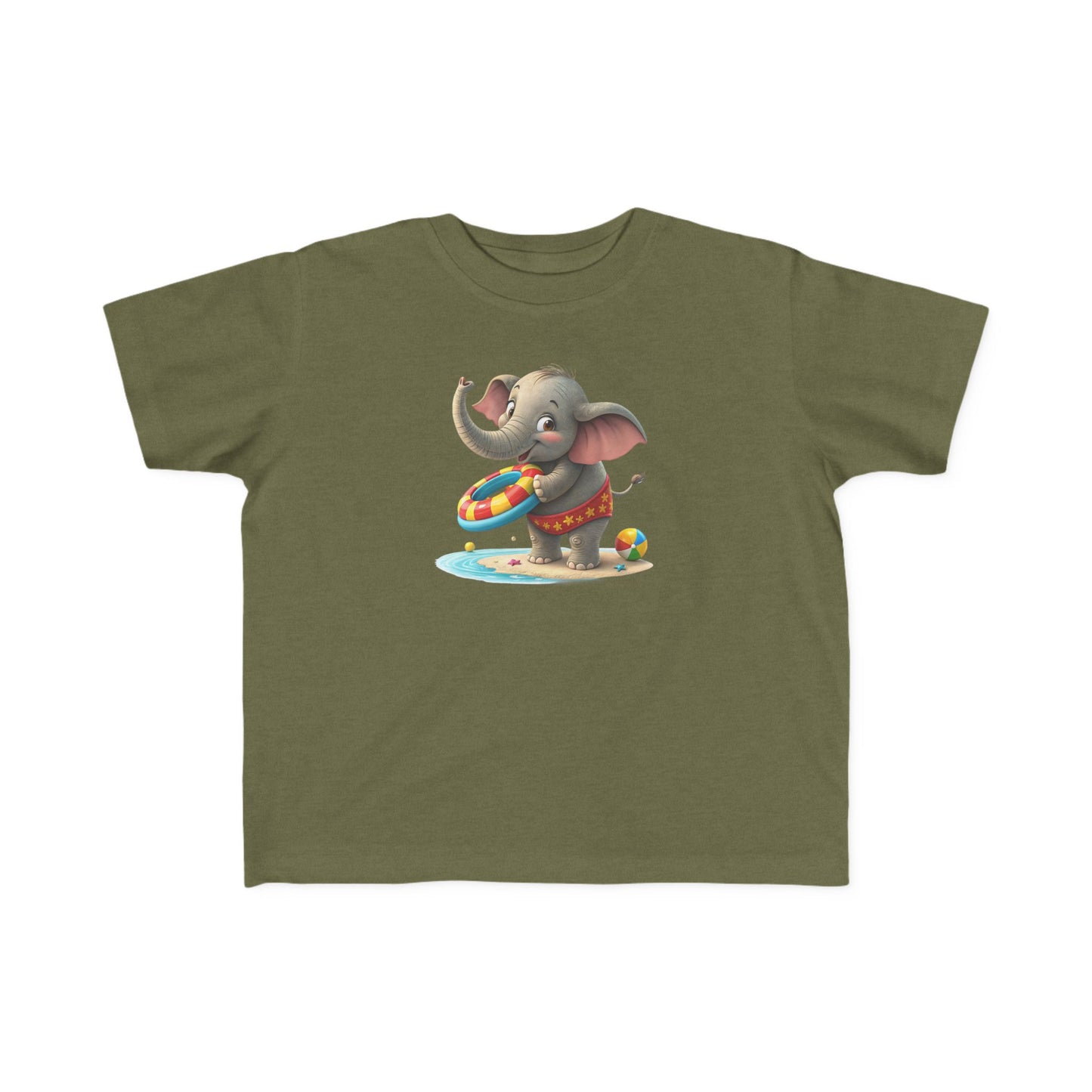 Cute Elephant Toddler Tee, Fun Summer Shirt, Kids Beachwear, Adorable Gift for Ages 2-5, Playful Animal Apparel