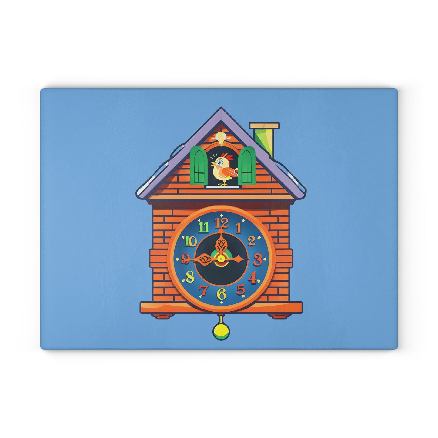 Cuckoo Clock Glass Cutting Board | Kitchen Decor