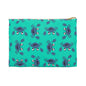 Cute Crab Accessory Pouch, Fun Cosmetic Bag, Beach Accessory, Gift for Crab Lovers, Teal Crab Print Pouch, Summer Essentials