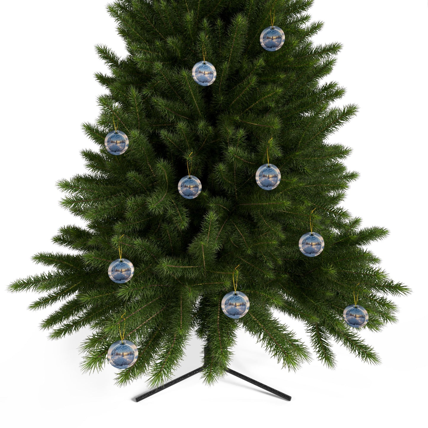 Winter Wonderland Ceramic Ornaments - 2-Sided Holiday Decor