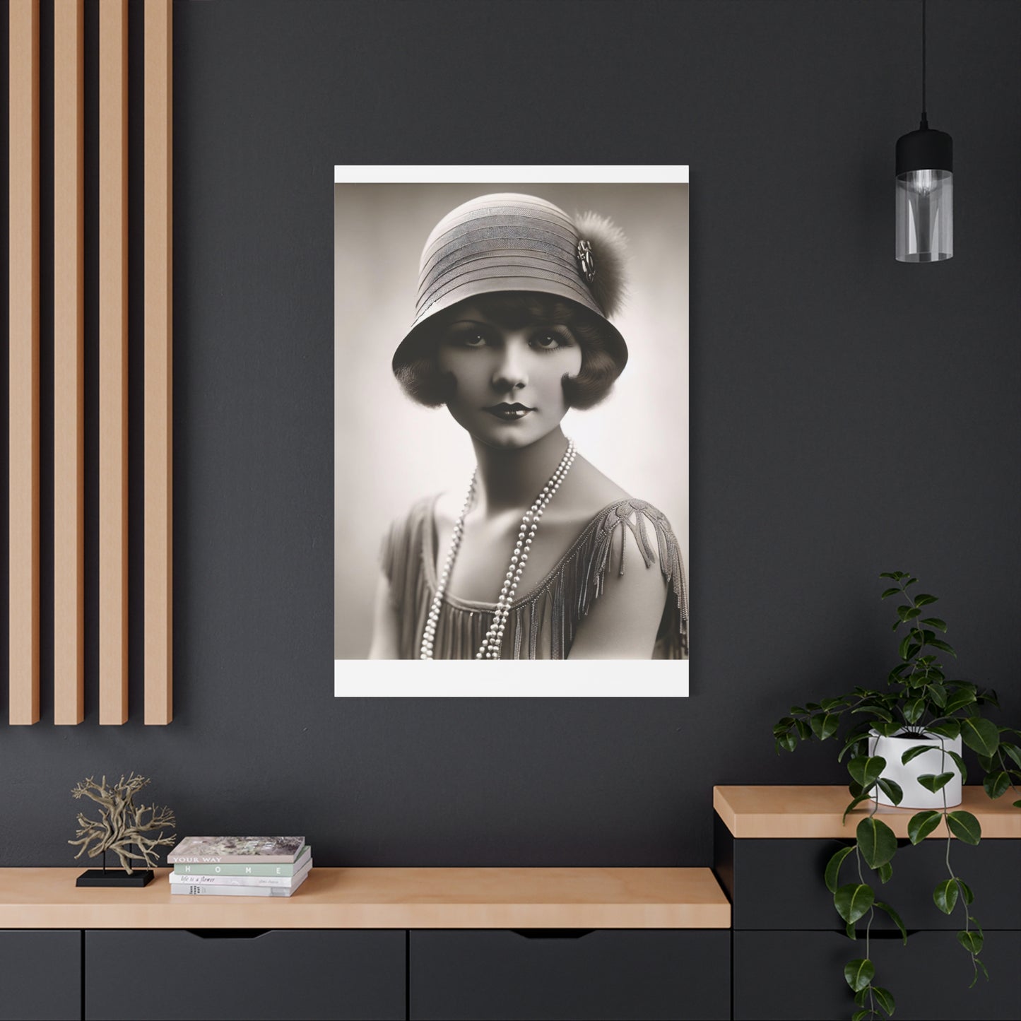 Vintage 1920s Flapper Portrait Canvas