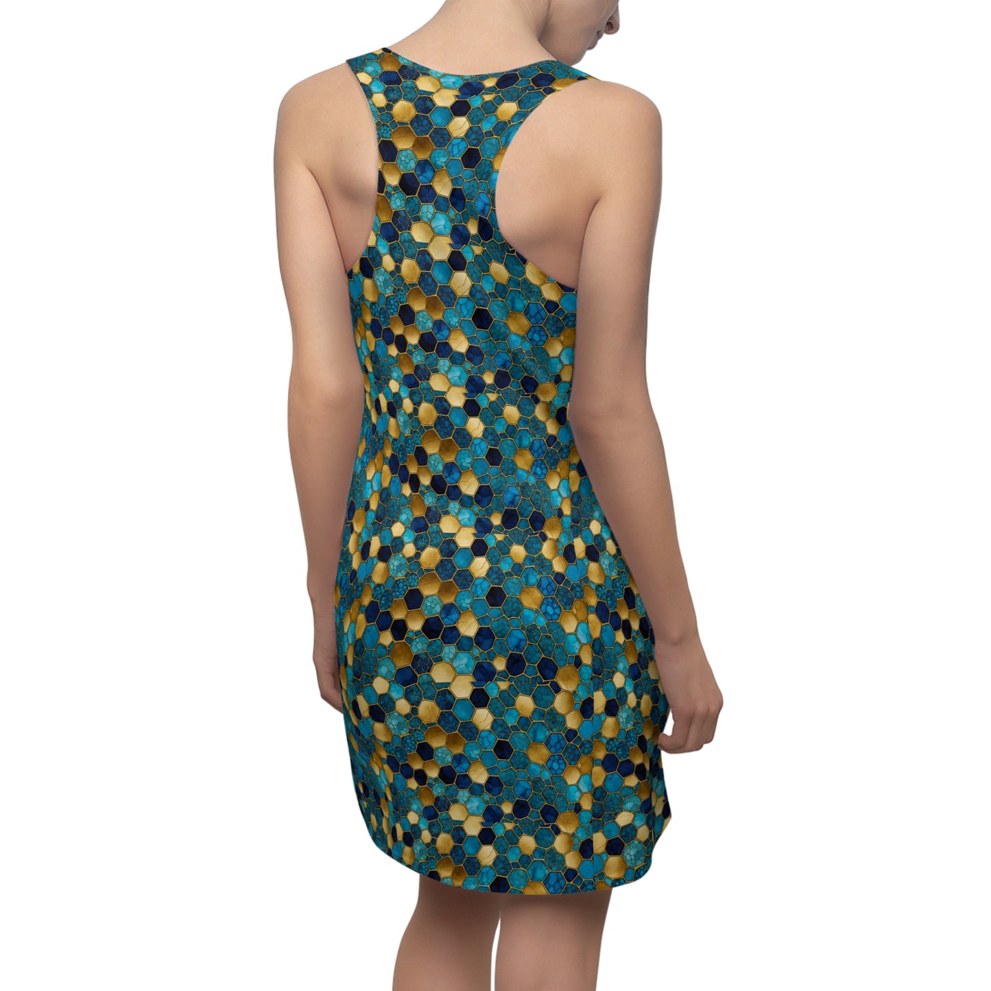 Colorful Polka Dot Women's Racerback Dress, Casual Summer Dress, Beachwear, Party Dress, Vacation Essential, Outdoor Apparel