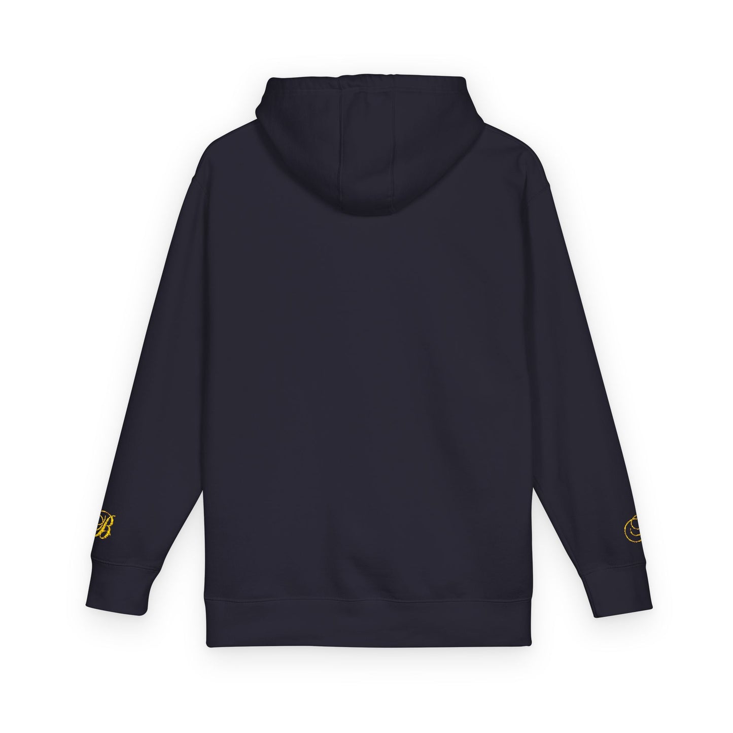 Coral Gold Floral Initial Hoodie — Monogram 'B' Casual Pullover