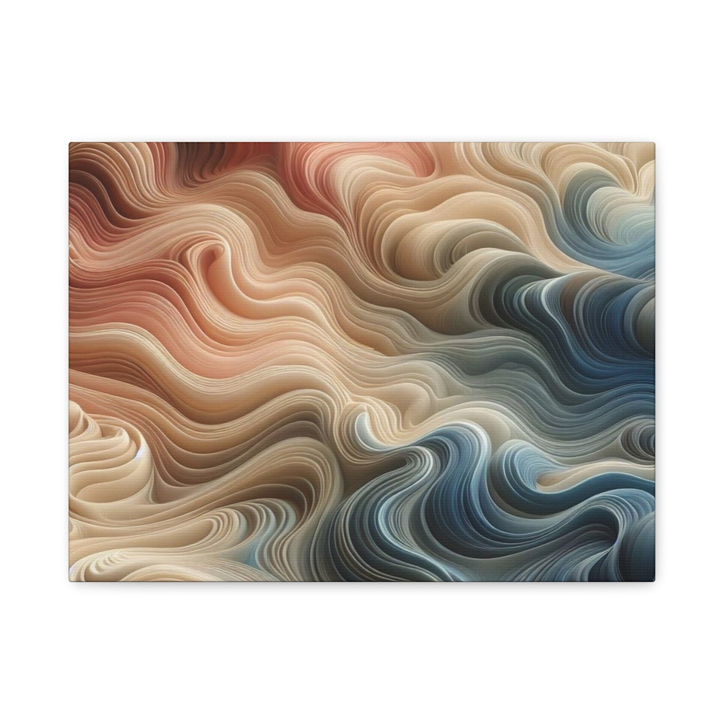 Abstract Swirl Matte Canvas Wall Art — Fluid Earth Tones, Stretched 1.25"