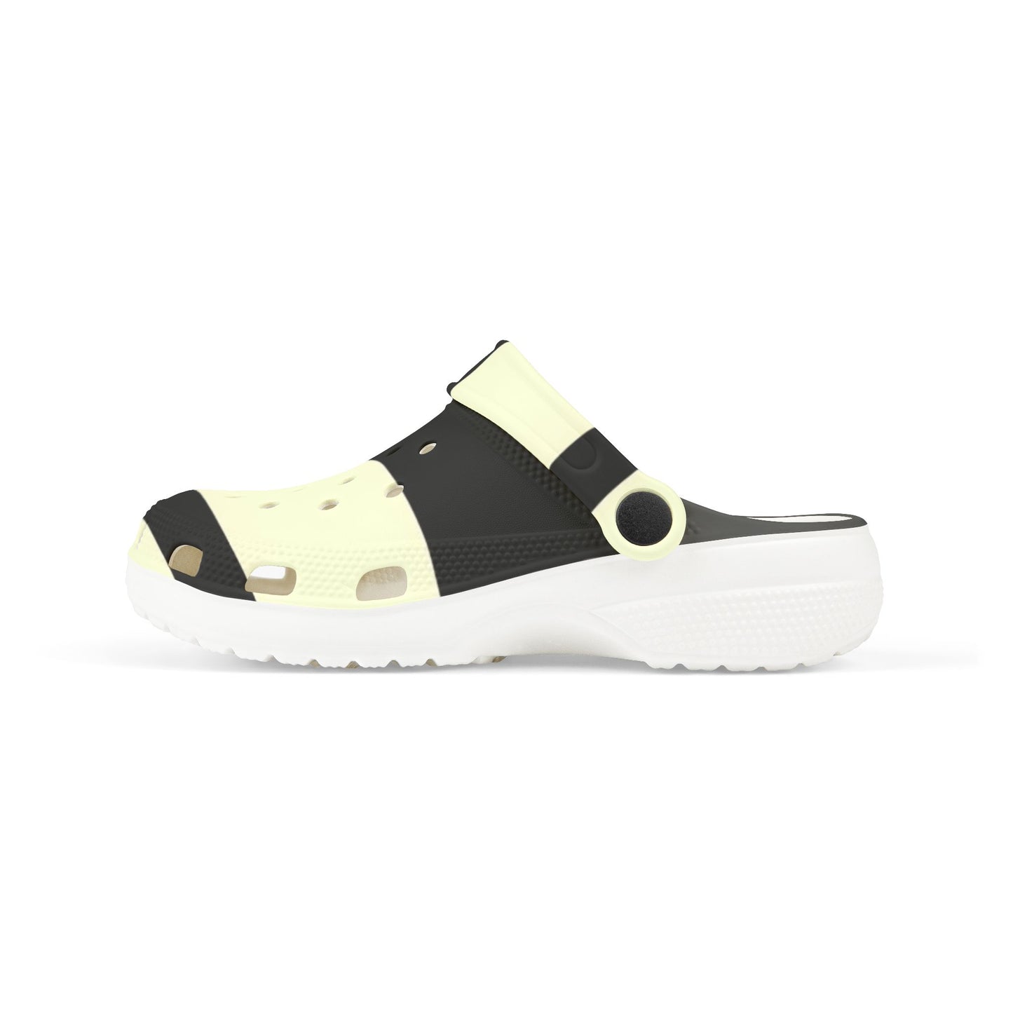Kids Black & Cream Striped EVA Foam Clogs — Lightweight Slip‑On Sandals for Everyday Play