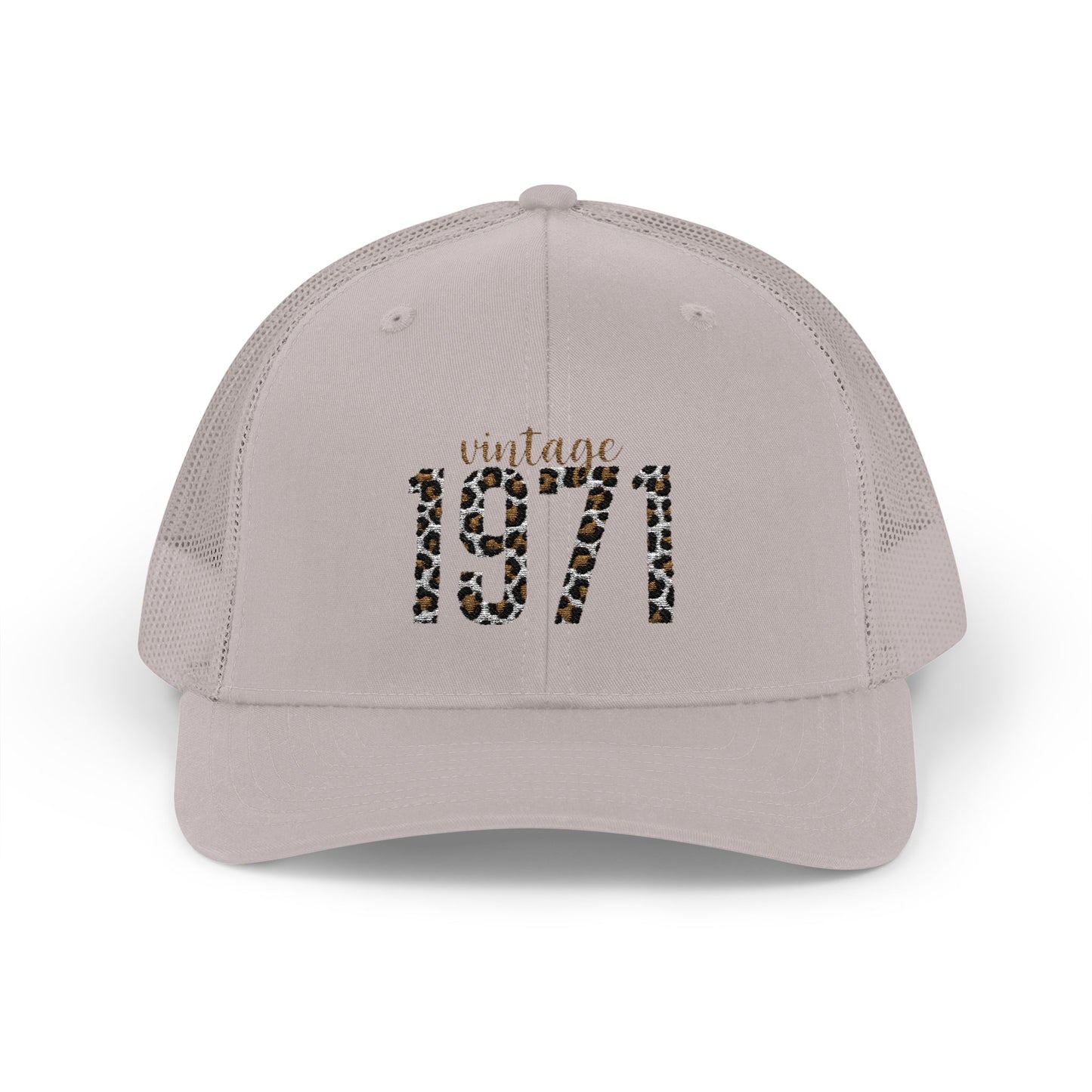1971 Leopard Print Snapback Trucker Cap — Vintage Born in 1971 Birthday Gift