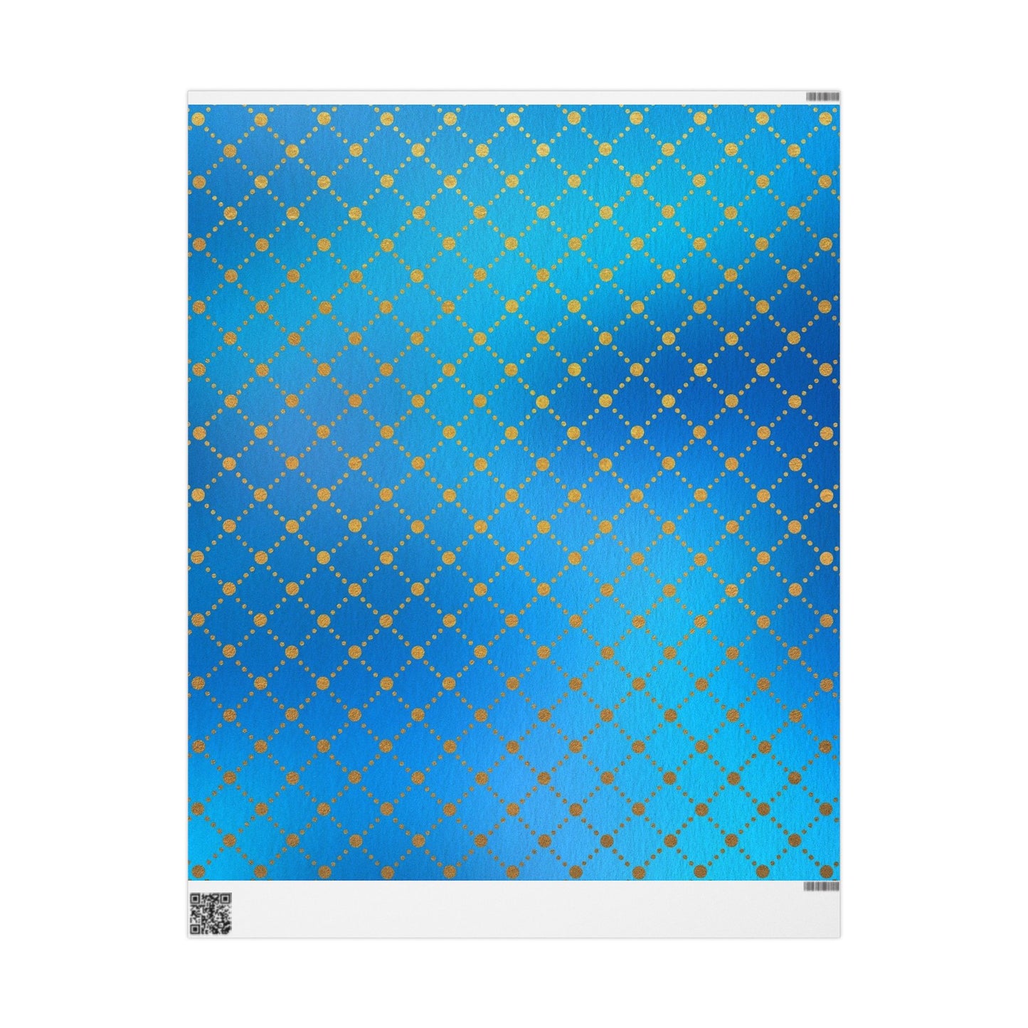 Blue Gold Dotted Swirl Wrapping Paper Roll — Decorative Gift Wrap