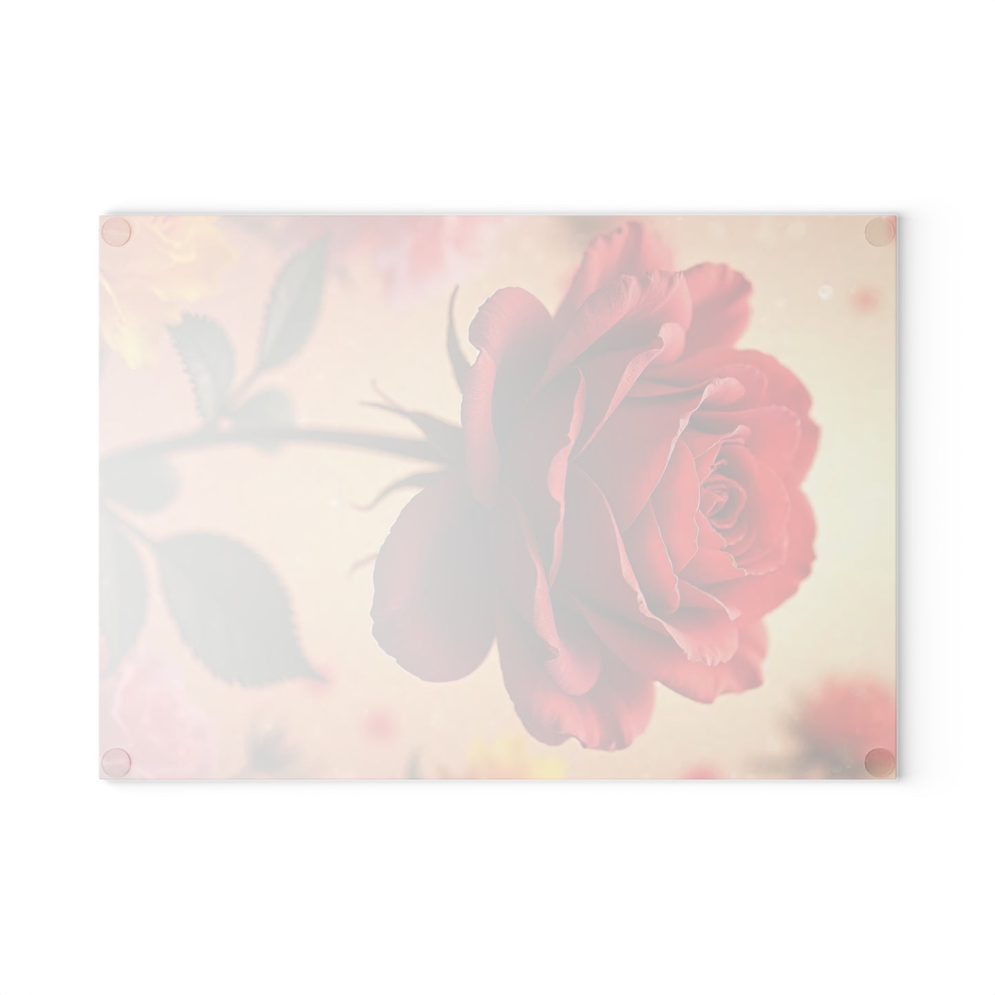 Romantic Floral Glass Cutting Board, Kitchen Decor, Wedding Gift, Home Cooking, Unique Housewarming Gift, Gift for Her