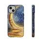 Moonlit Smile Phone Case — Starry Night Crescent Moon iPhone Cover