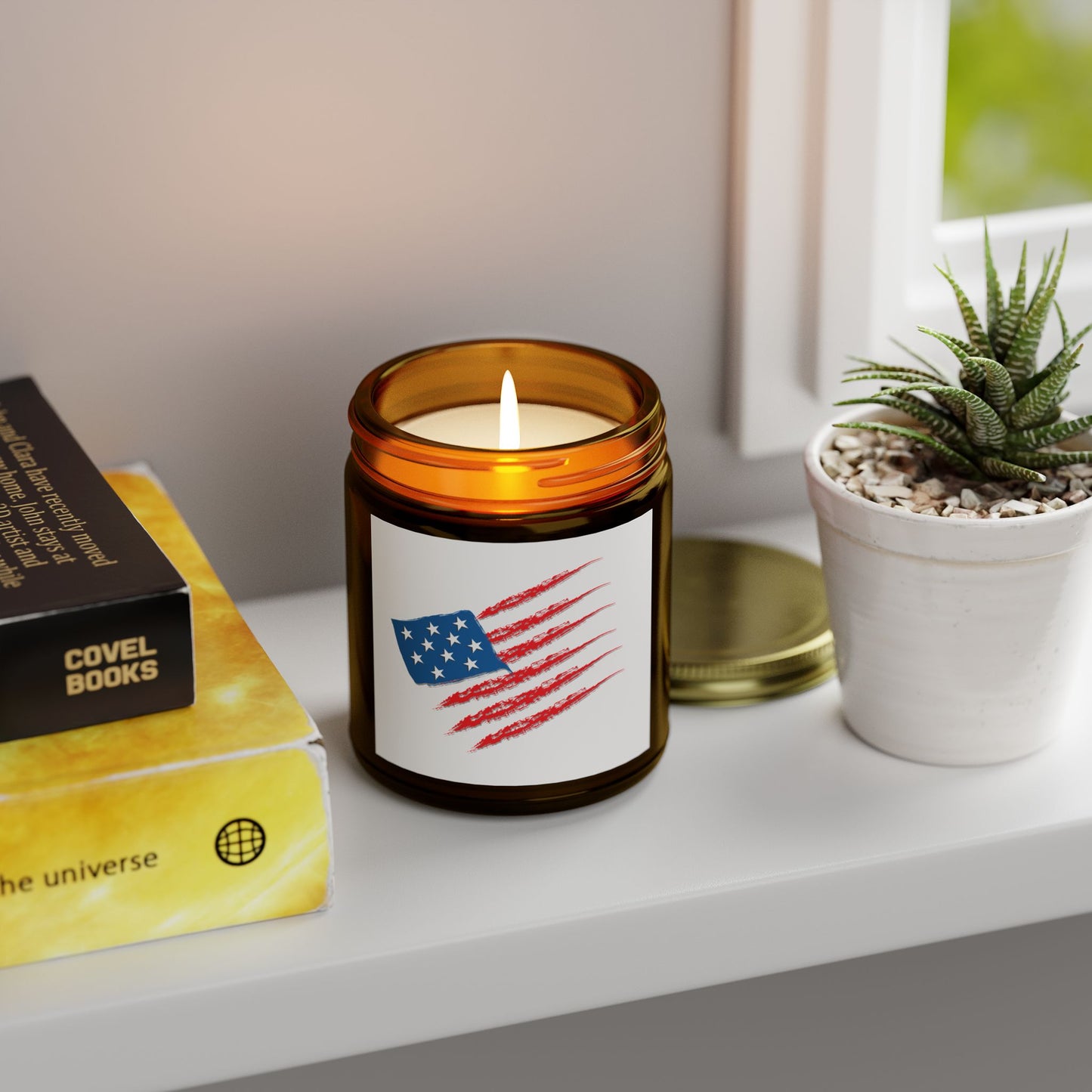 Patriotic Scented Candle, American Flag Decor