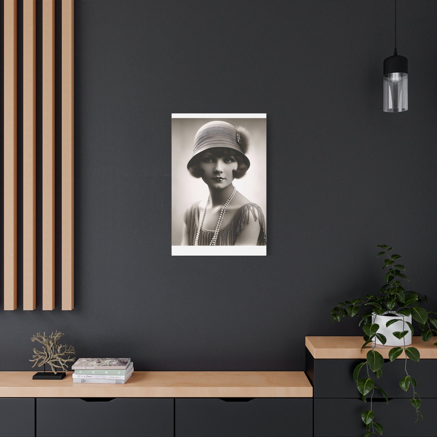 Vintage 1920s Flapper Portrait Canvas