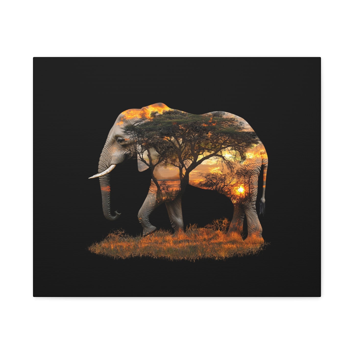 Elephant Tree Matte Canvas Art