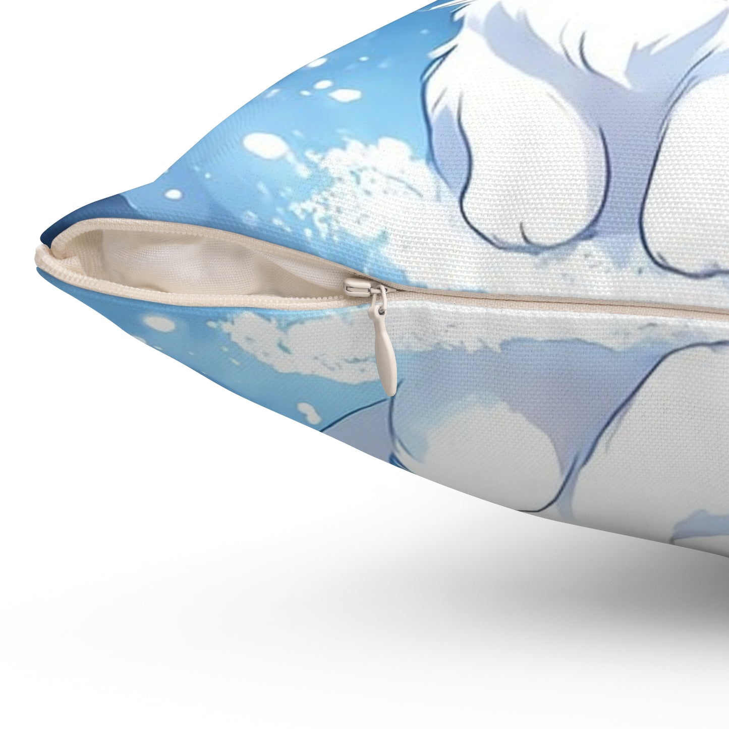 Cute White Kitten Throw Pillow — Adorable Cat Decor for Bedroom & Nursery
