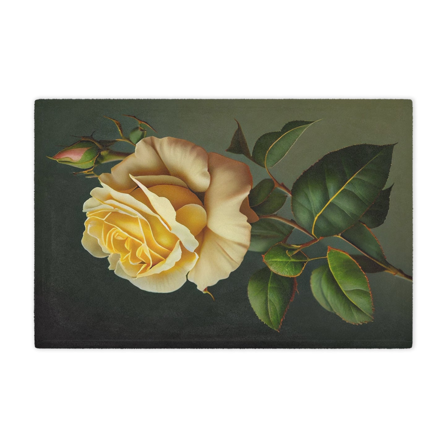 Yellow Rose Minky Blanket — Vintage Botanical Throw for Bedroom & Living Room