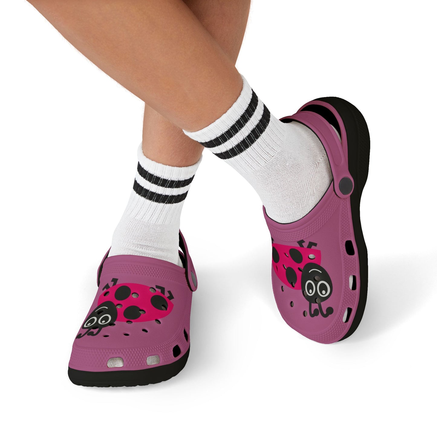 Kids' Pink Ladybug EVA Foam Clogs — Lightweight Slip-On Sandals for Toddlers & Little Girls