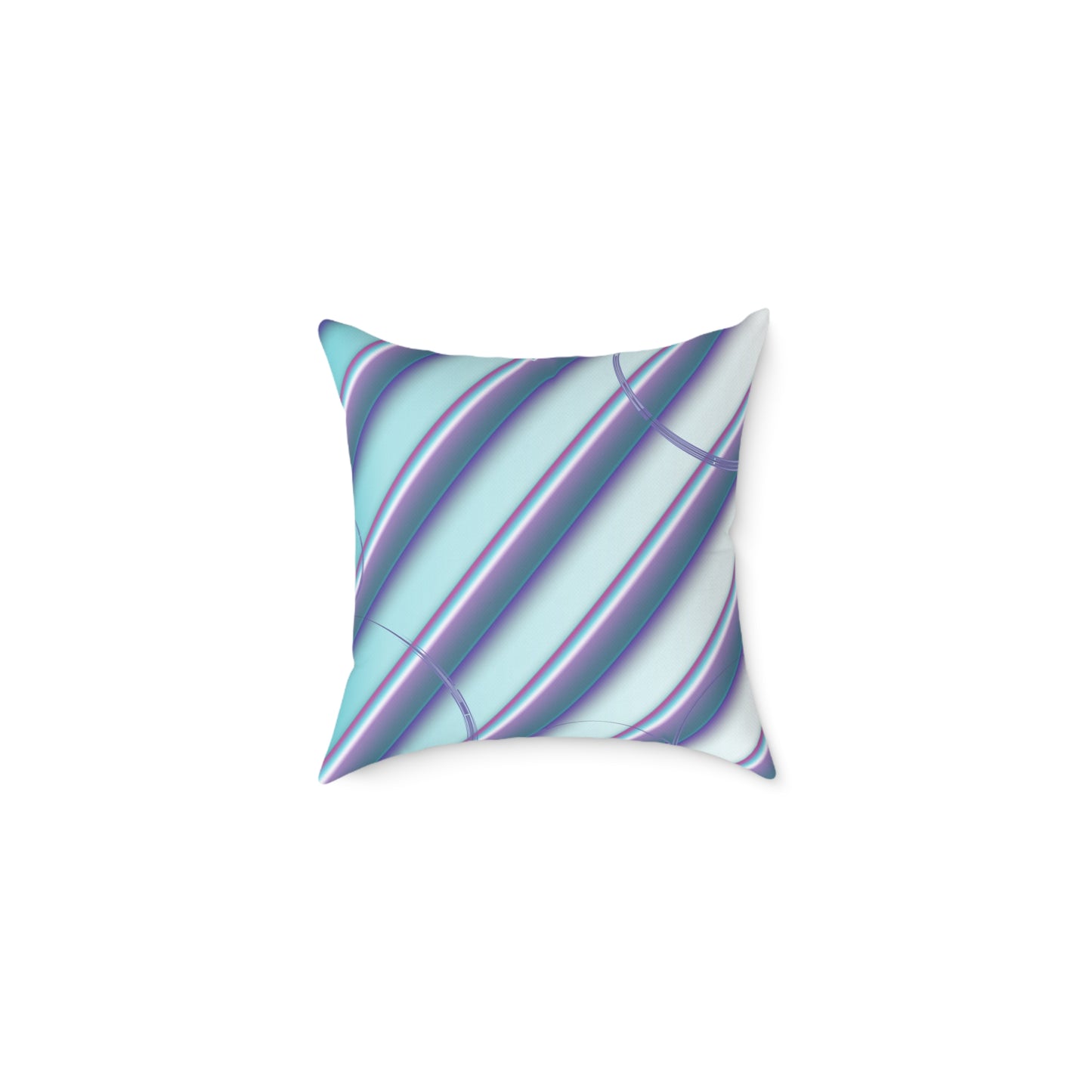 Abstract Teal & Lavender Striped Throw Pillow