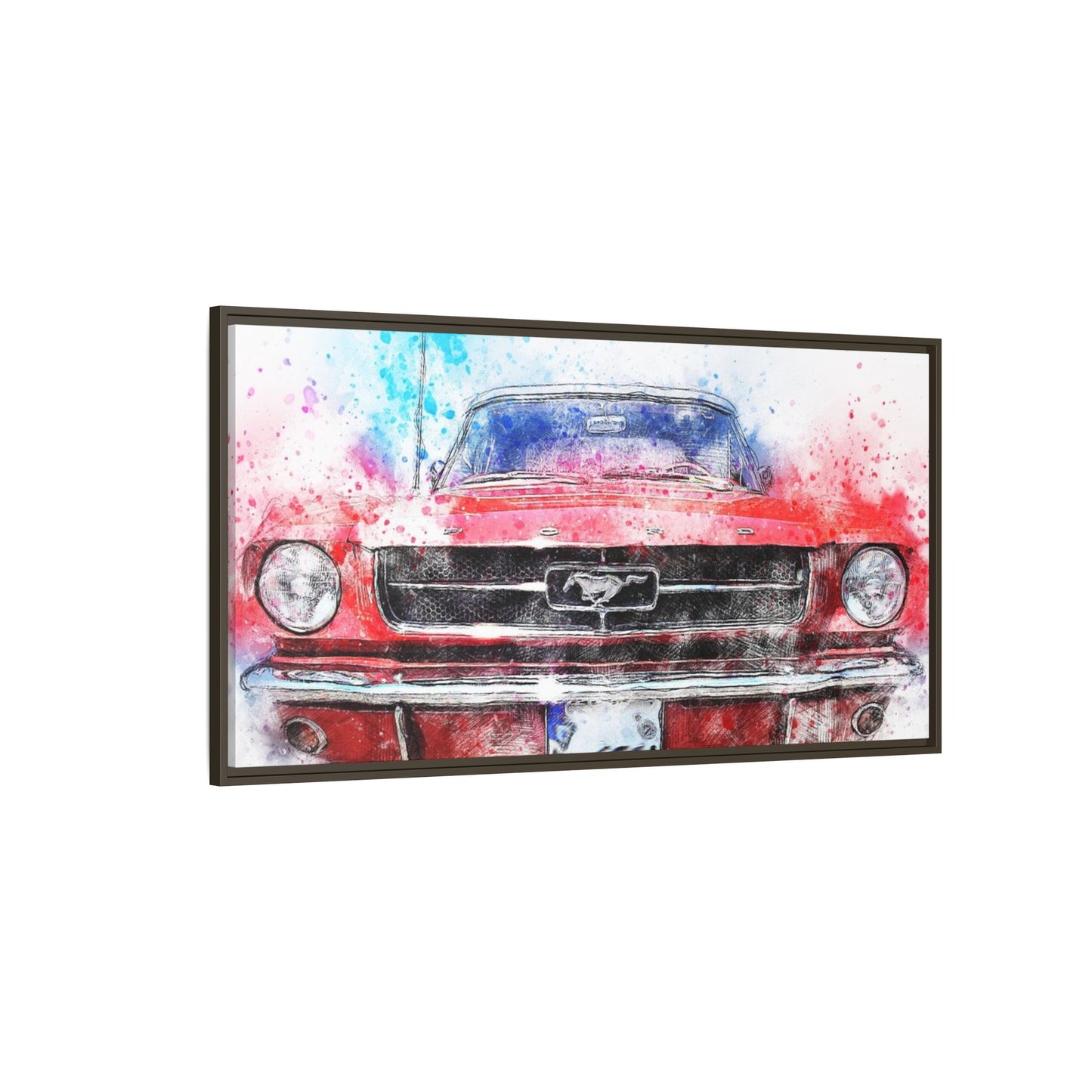 Matte Canvas, Framed Mustang Car