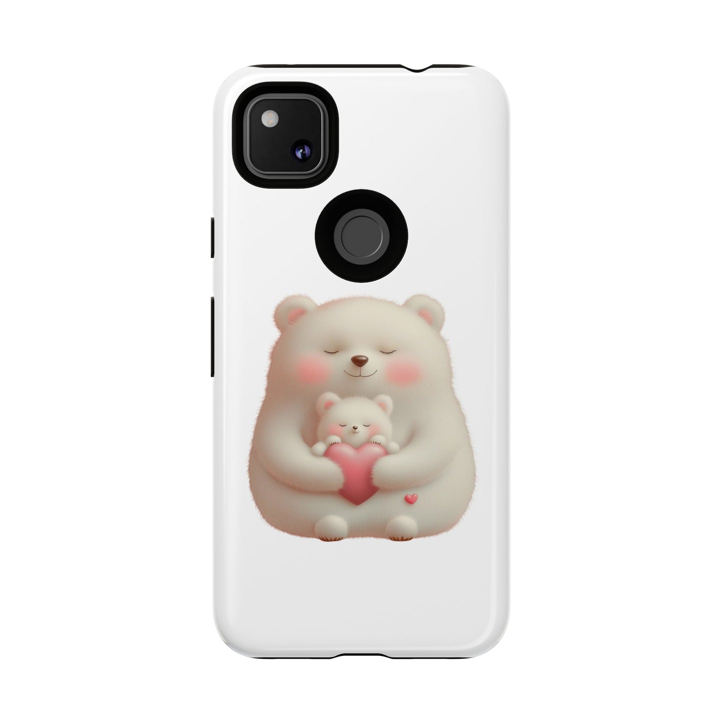 Cute Bear Phone Case, Tough Cases, Animal Lover Gift, Kids Accessories, Mother’s Day, Heartwarming Design