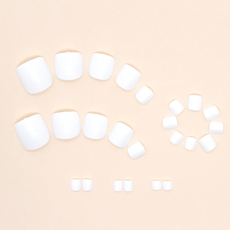 Pure and simple milk white Press-on toenails nail polish bright white fake nail wearable manicure piece 24 pieces – Image 4