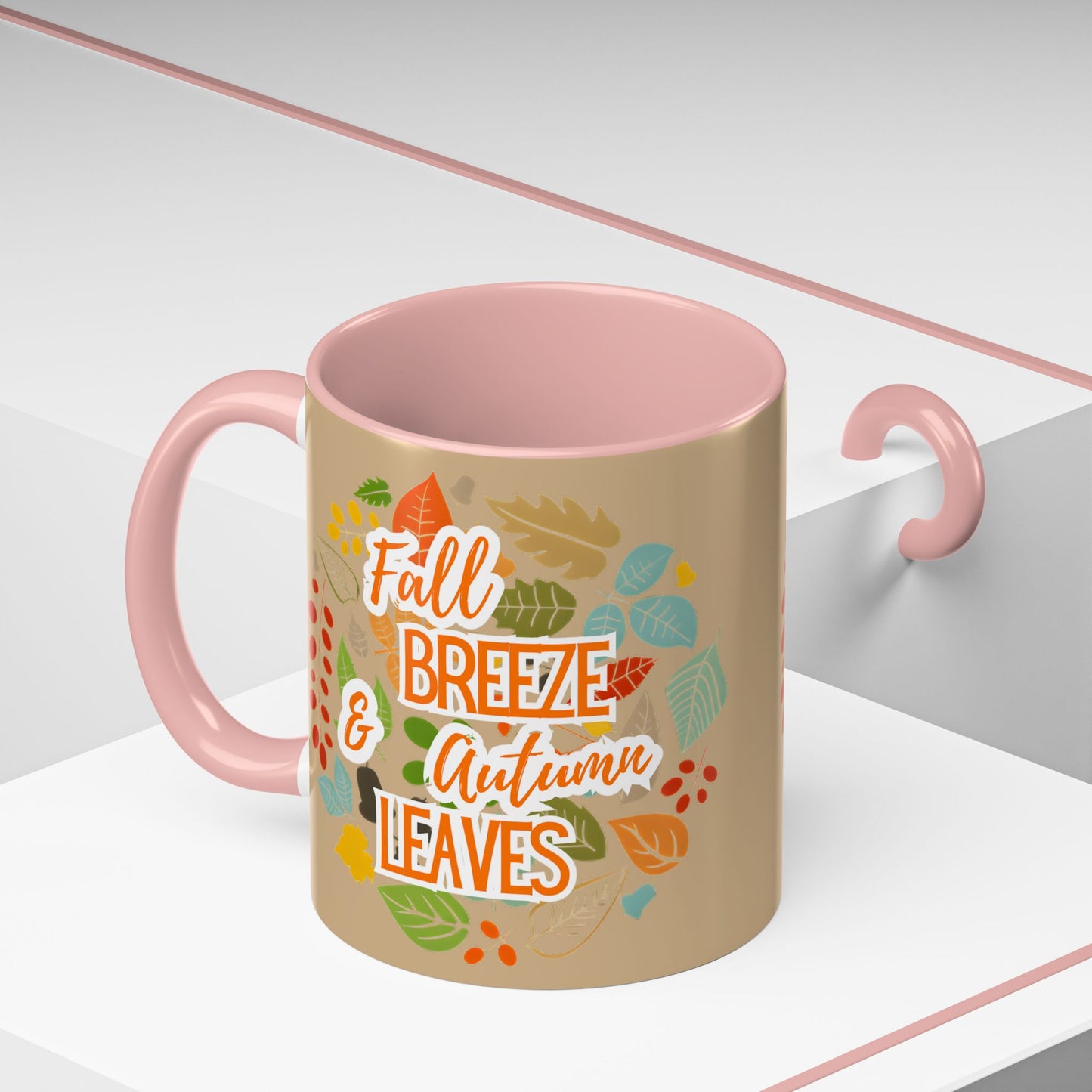 Fall Breeze & Leaves Coffee Mug, Autumn Mug, Seasonal Drinkware, Cozy Kitchen Decor, Perfect Gift for Fall Lovers