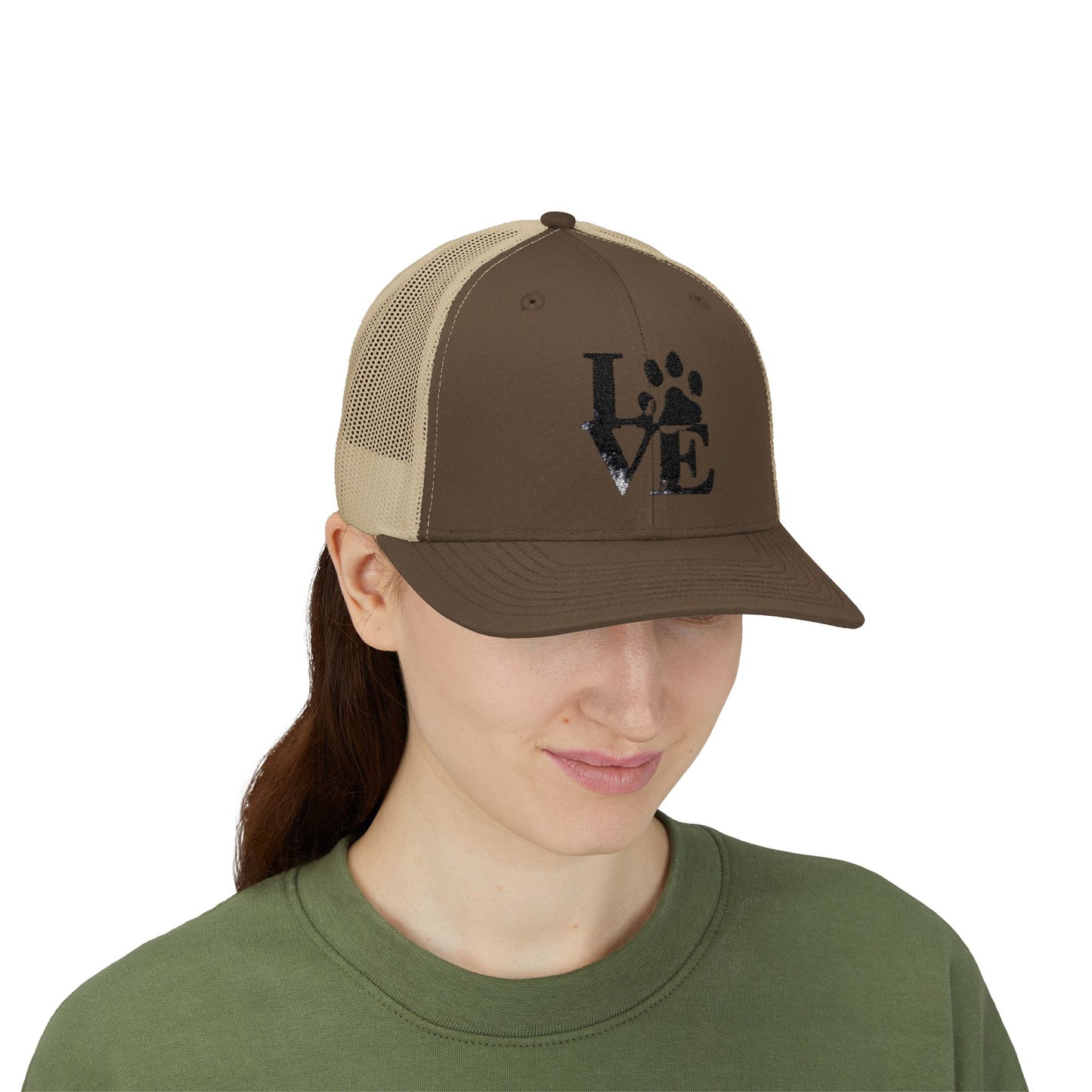 Love Paw Print Trucker Cap for Animal Lovers