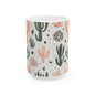 Cactus & Succulent Ceramic Mug — Pastel Desert Plant Coffee Cup (11oz, 15oz)