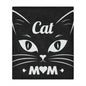 Cat Mom Minky Blanket – Soft Black Cat Face Throw for Pet Lovers