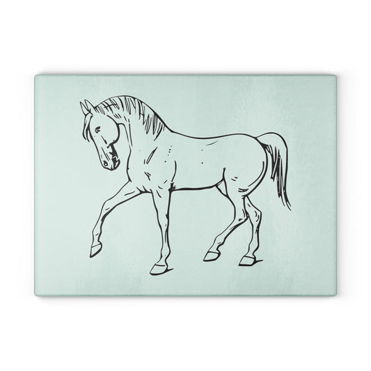 Elegant Horse Glass Cutting Board, Equine Decor, Unique Kitchen Gift, Farmhouse Kitchen, Wedding Gift, Gift for Horse Lovers