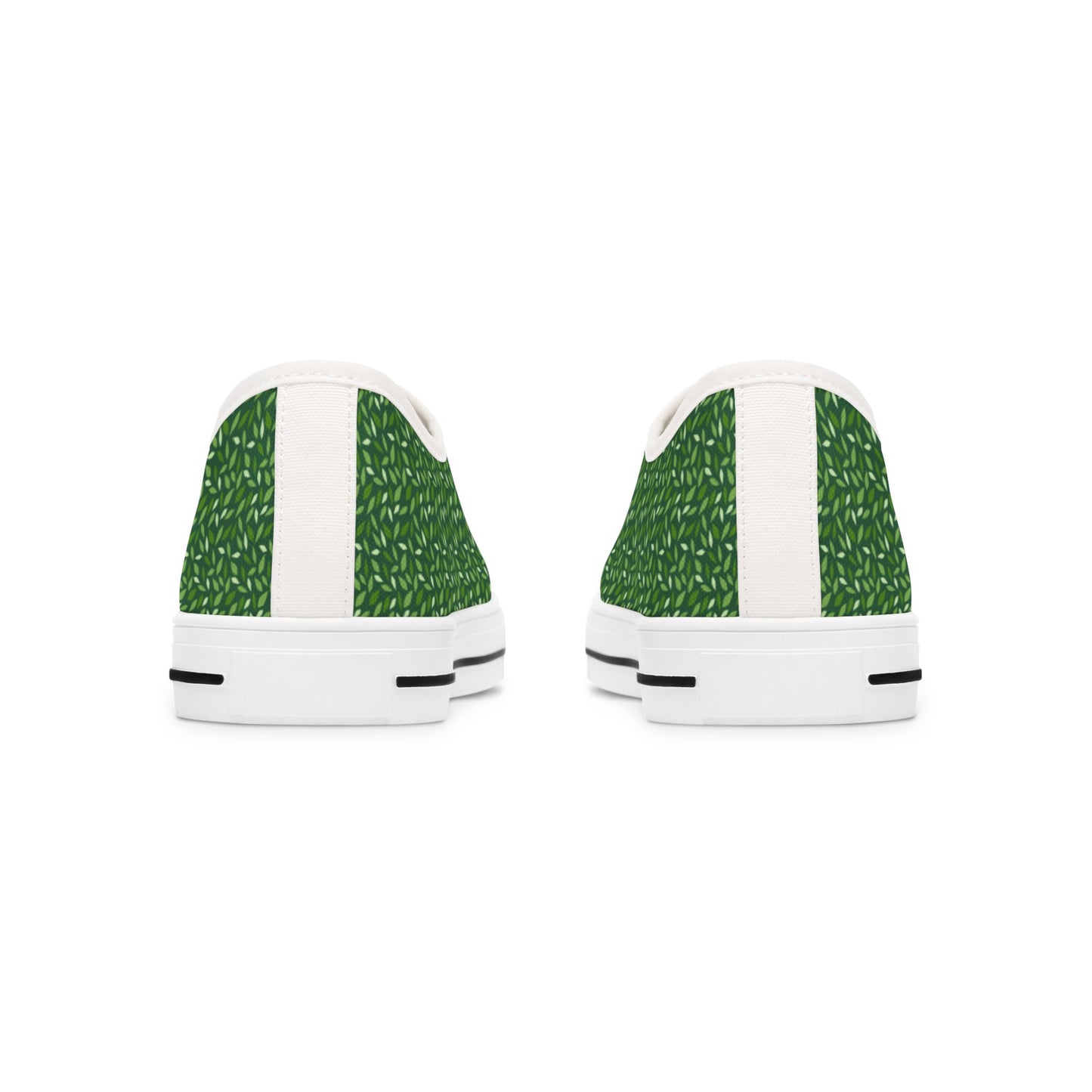 Green Texture Low Top Sneakers — Women's Casual Canvas Shoes