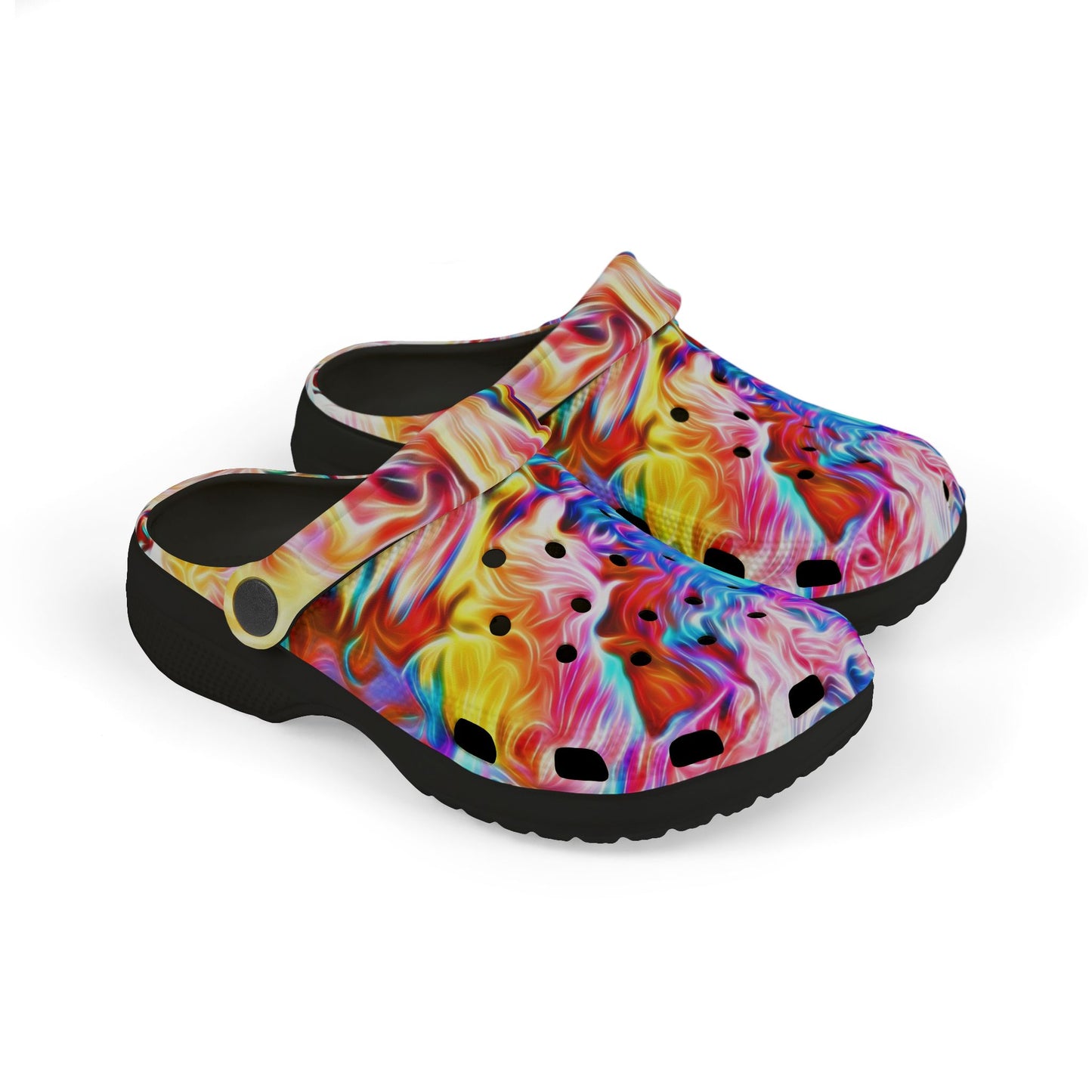 Kids Colorful Swirl EVA Foam Clogs — Vibrant Tie-Dye Slip-On Shoes for Toddlers & Children