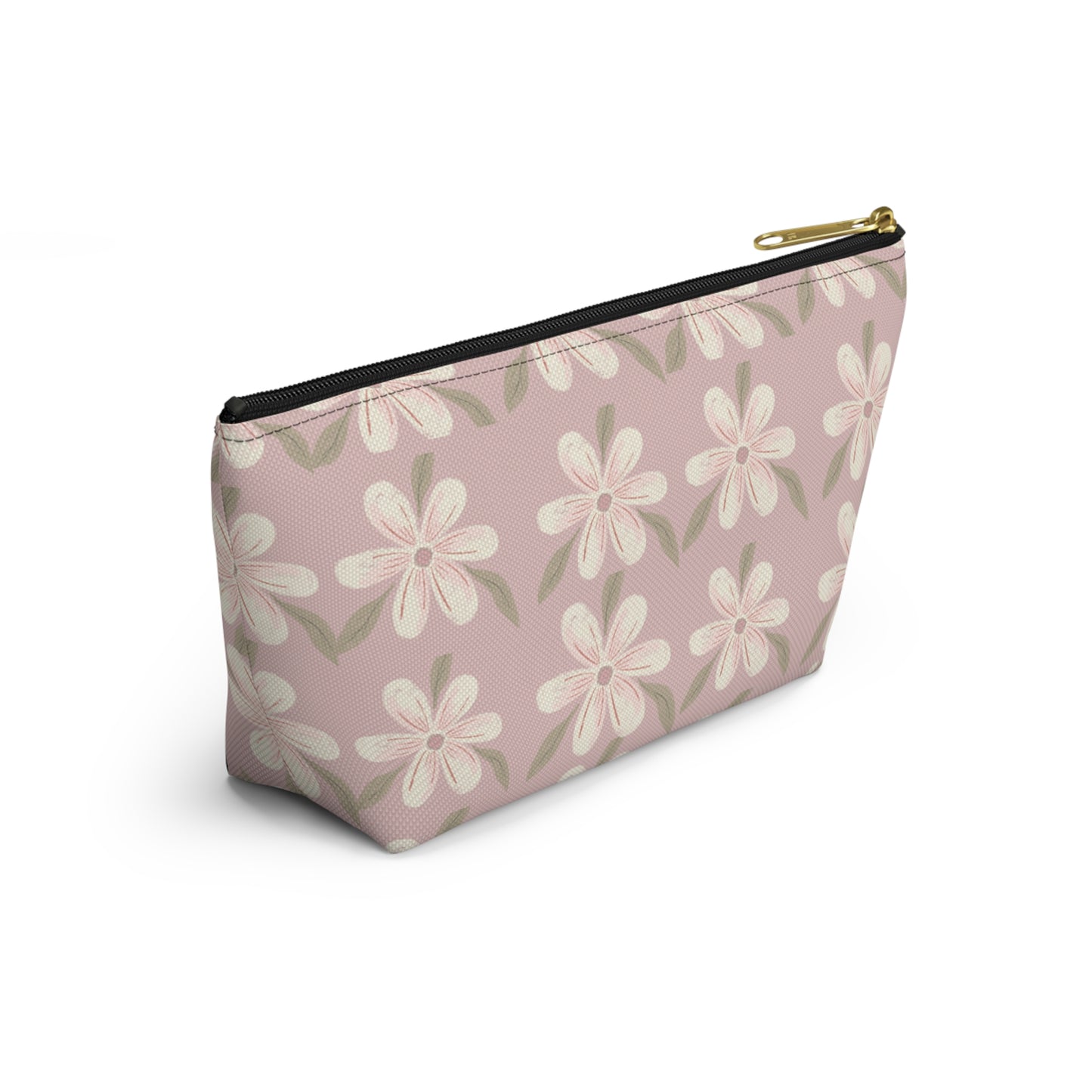 Floral Accessory Pouch, Makeup Bag, Travel Organizer, Gift for Her, Cosmetic Case, Pink Floral Design