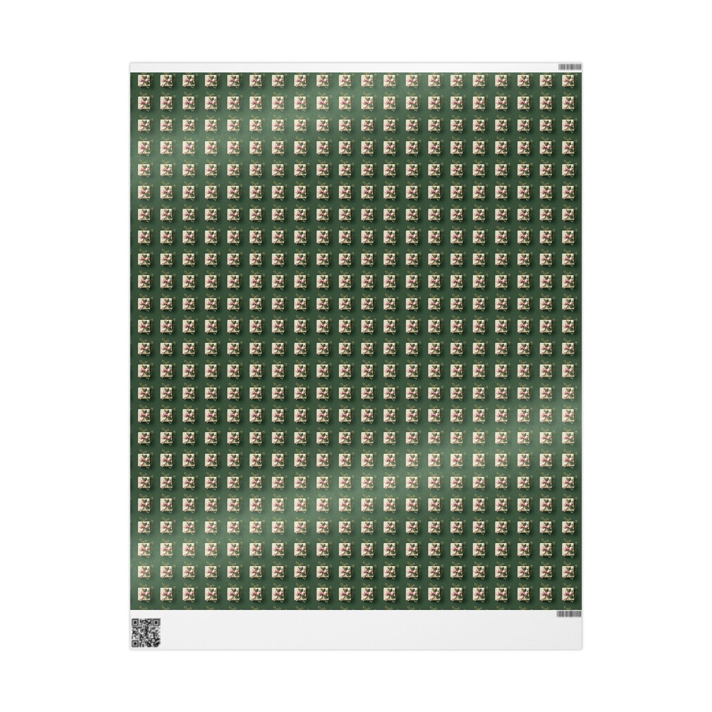 Holiday Floral Gift Wrap — Green Lily Pattern Wrapping Paper Roll