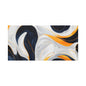 Abstract Fluid Art Matte Canvas Print — Navy, Gold & White Stretched Wall Art
