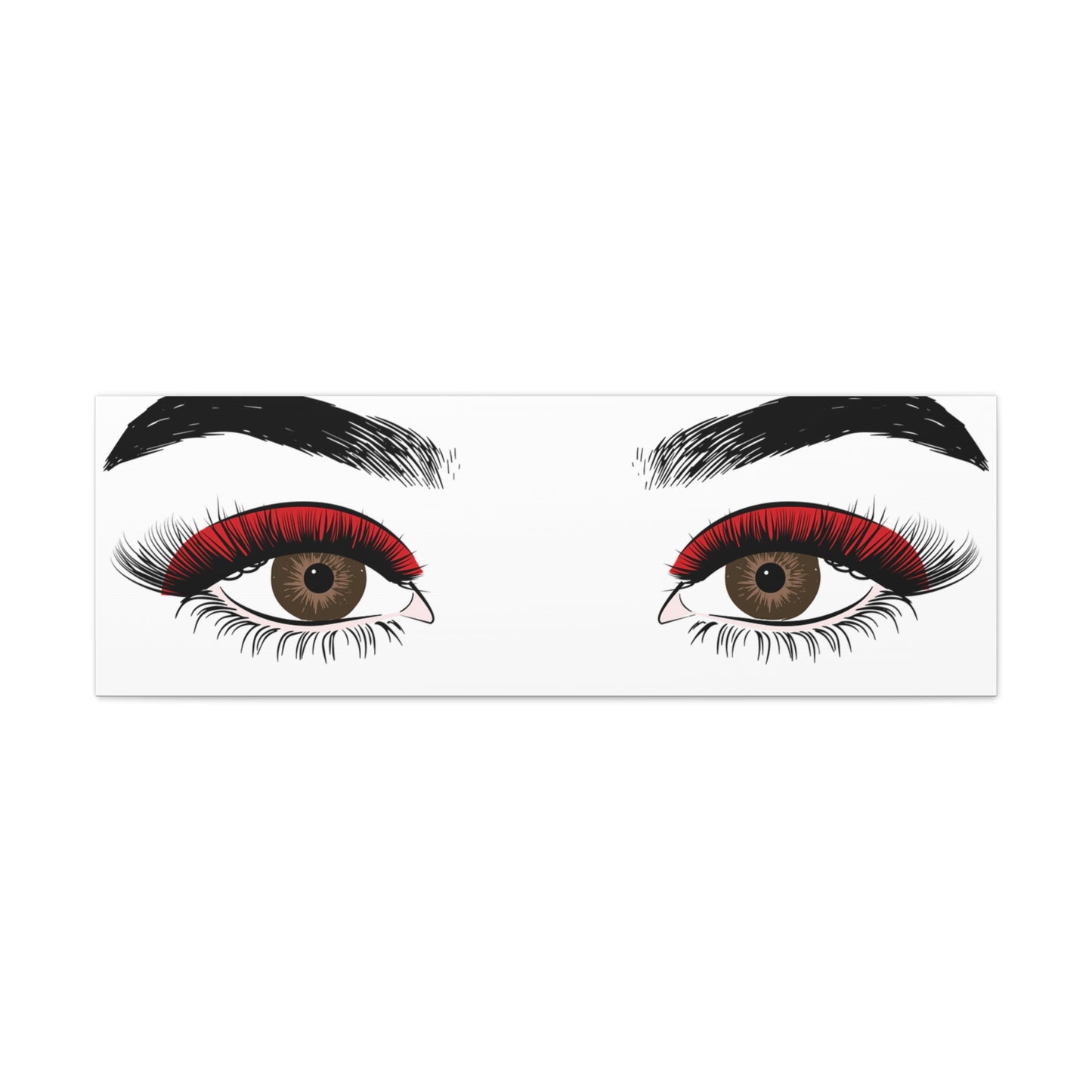 Red Lashes Wall Art Canvas — Glam Eyes Makeup Decor