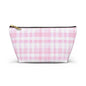 Chic Pink Plaid Accessory Pouch | Makeup Bag, Travel Organizer, Toiletry Case, Gift for Her, Cute Storage Solution