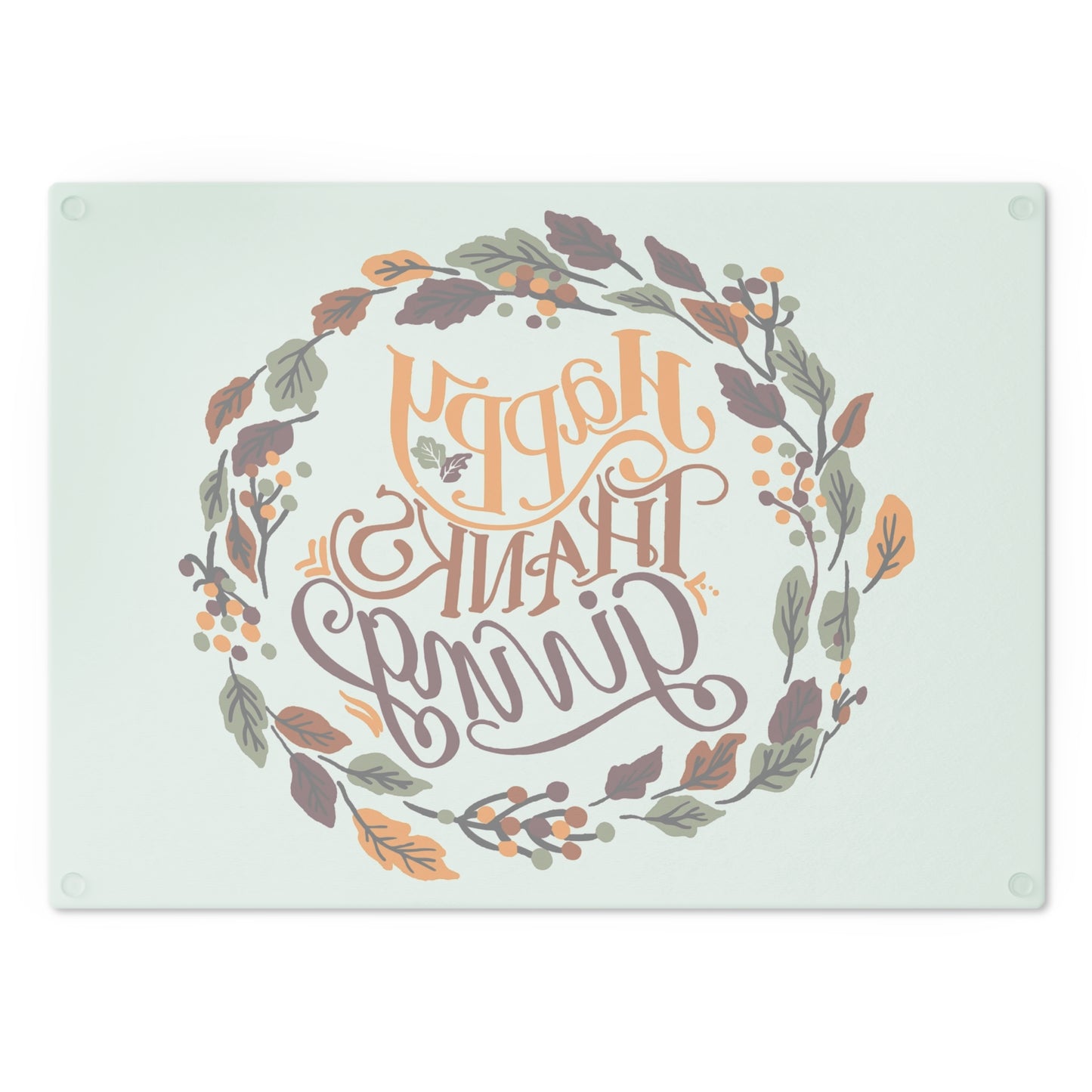 Thanksgiving Cutting Board — 'Happy Thanksgiving' Autumn Wreath Serving Board