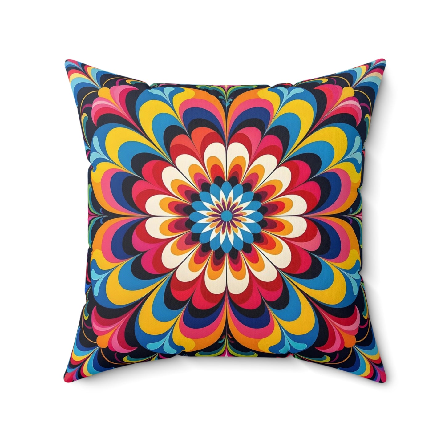 Psychedelic Mandala Decorative Pillow