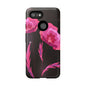 Floral iPhone Case | Tough Cases with Pink Poppy Design, Elegant Flower Phone Cover, Gift for Her, Spring Accessories, Chic Tech