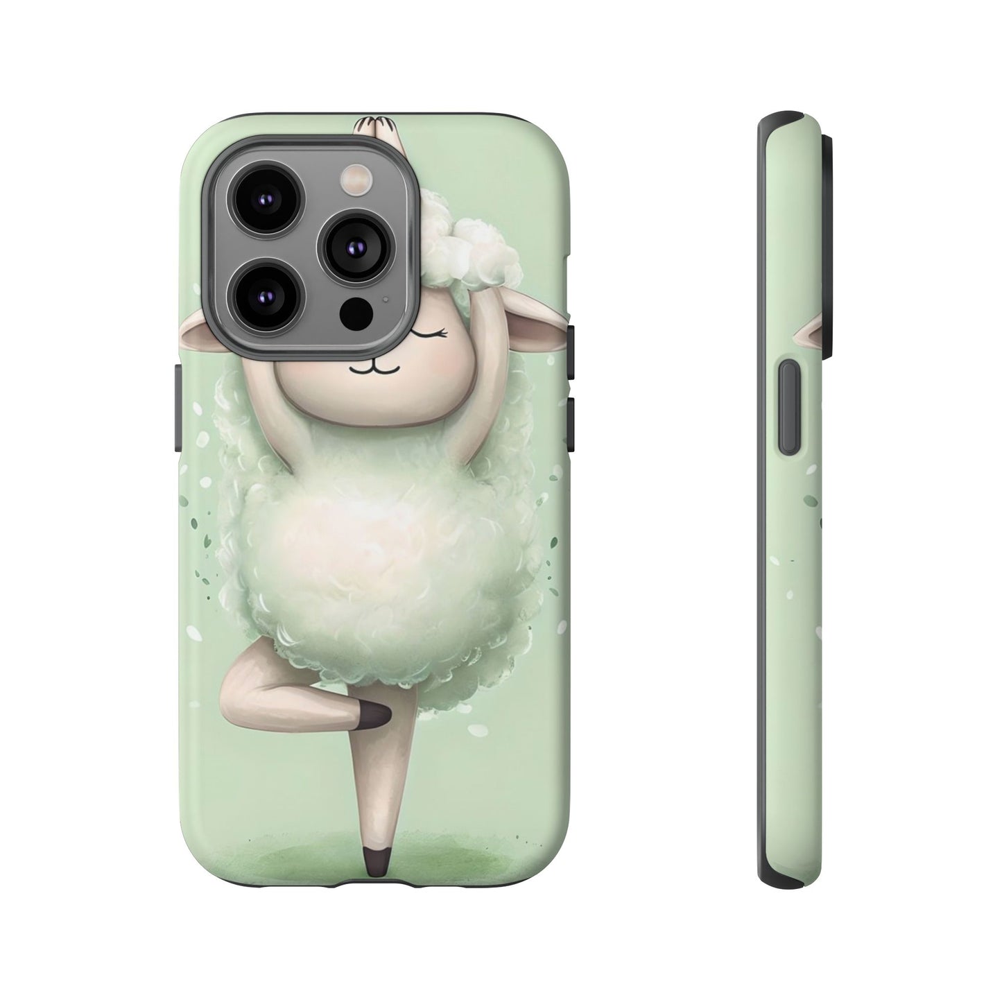 Cute Yoga Sheep Phone Case — Pastel Lamb Ballerina Protective Cover