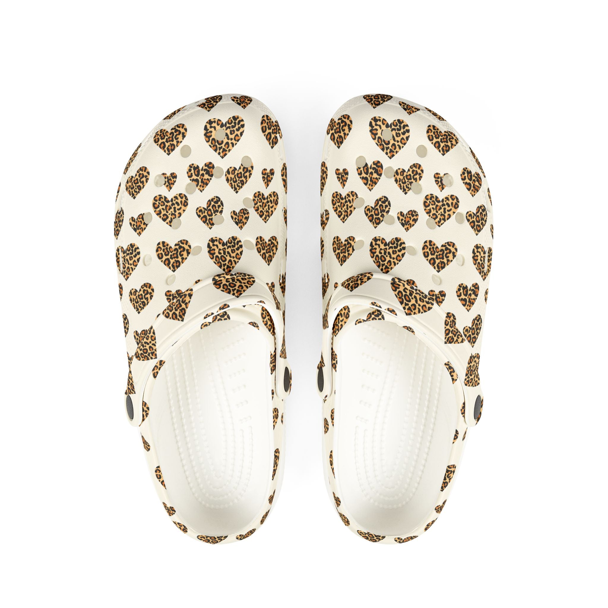 Leopard Heart EVA Clogs — Comfortable Leopard-Print Foam Shoes