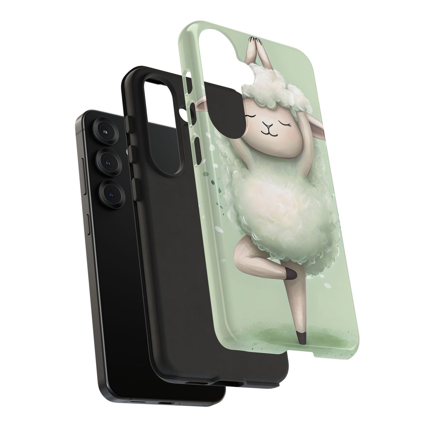 Cute Yoga Sheep Phone Case — Pastel Lamb Ballerina Protective Cover