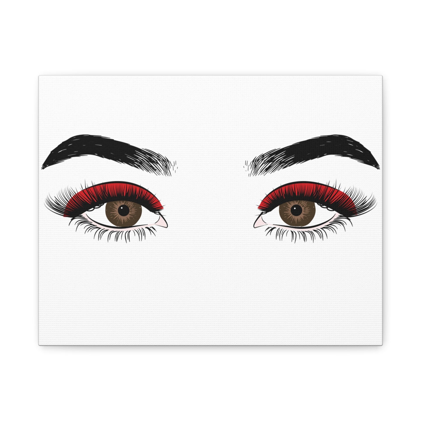 Red Lashes Wall Art Canvas — Glam Eyes Makeup Decor