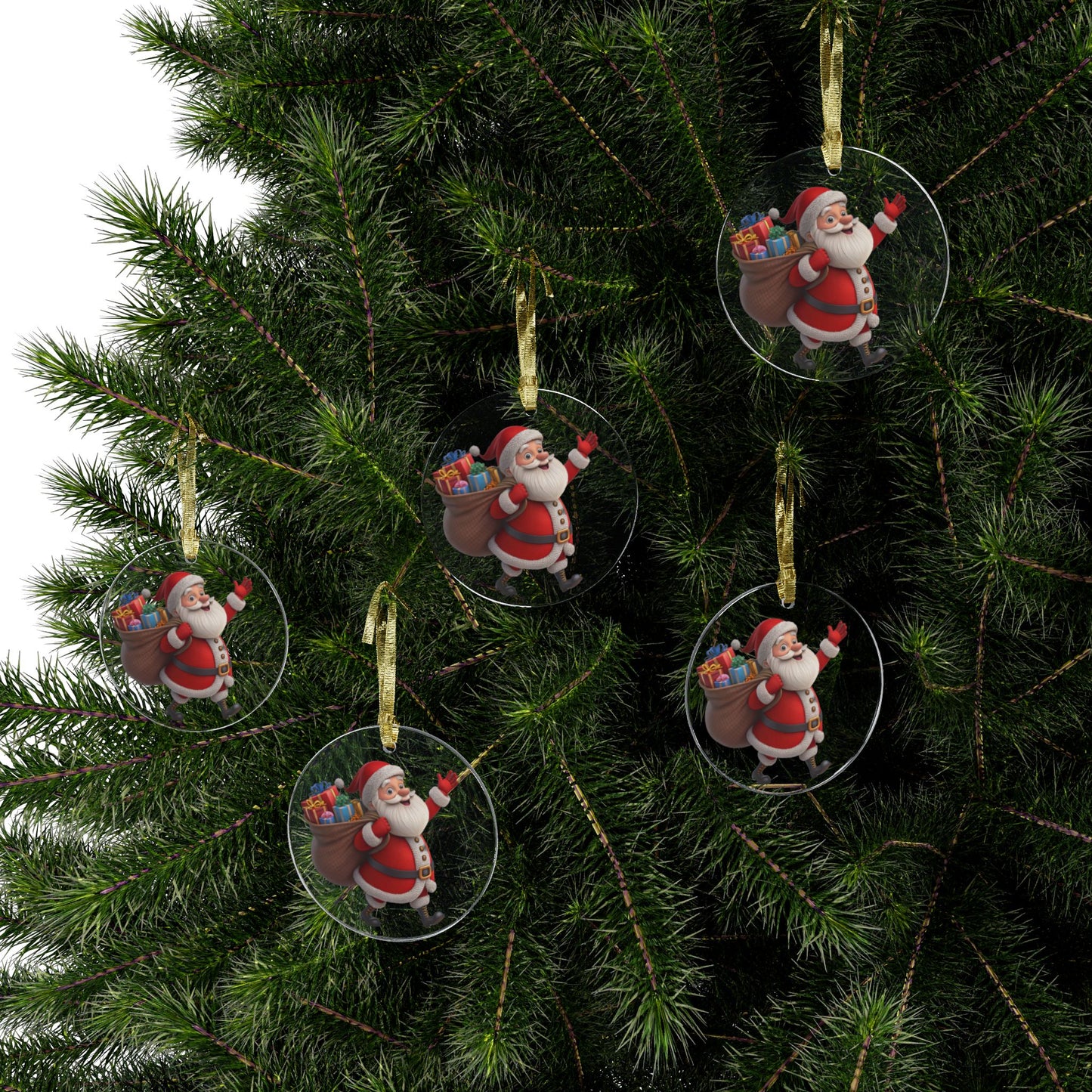 Santa Claus Acrylic Ornament — Cute Holiday Christmas Tree Decoration