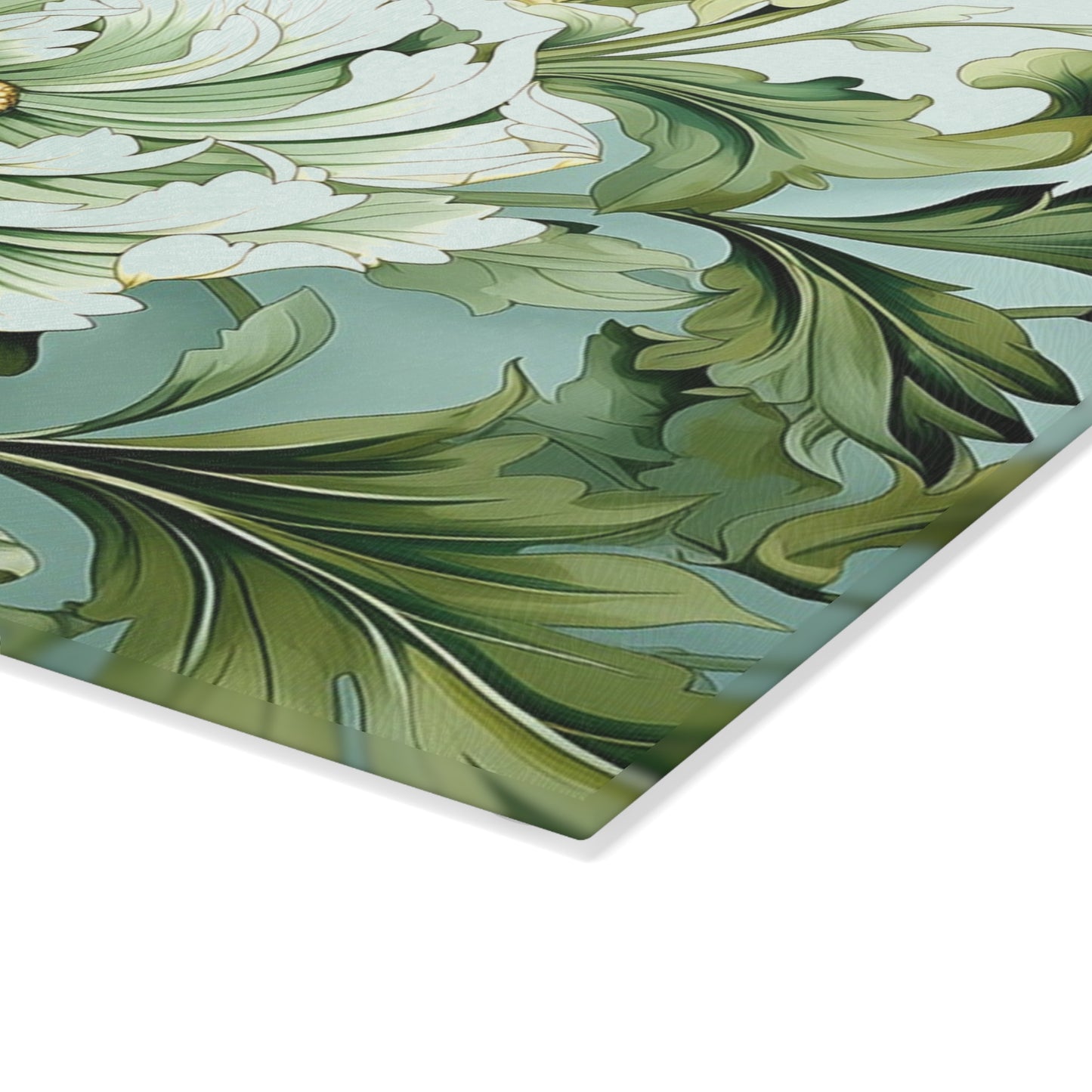 Floral Glass Cutting Board - Elegant Kitchen Decor