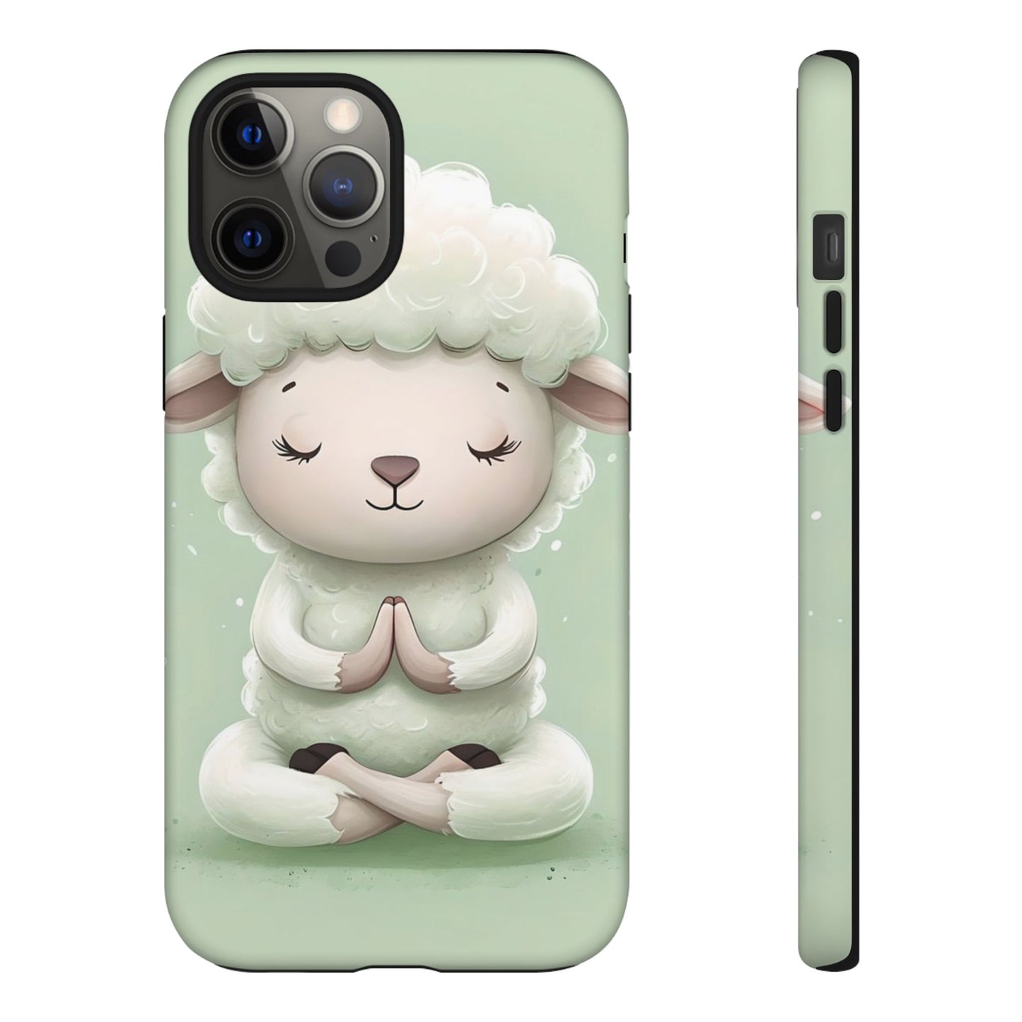 Meditating Lamb Phone Case — Cute Pastel Protective iPhone Cover