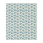 Floral Minky Blanket — Vintage Blue Rose Throw for Cozy Home, Nursery, Gift