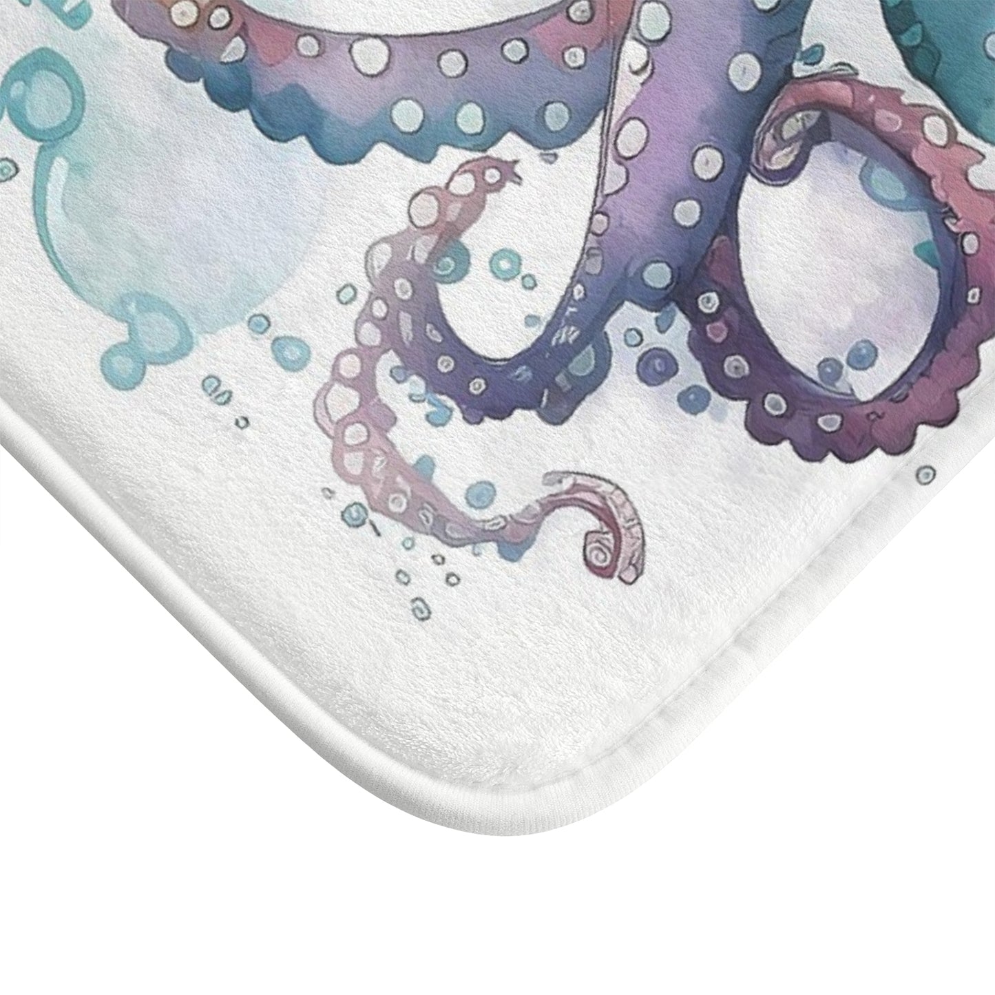 Cute Octopus Bath Mat - Ocean Decor, Nautical Bathroom