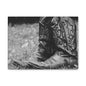 Western Cowboy Boots Matte Canvas Wall Art – Black & White Rustic Country Decor