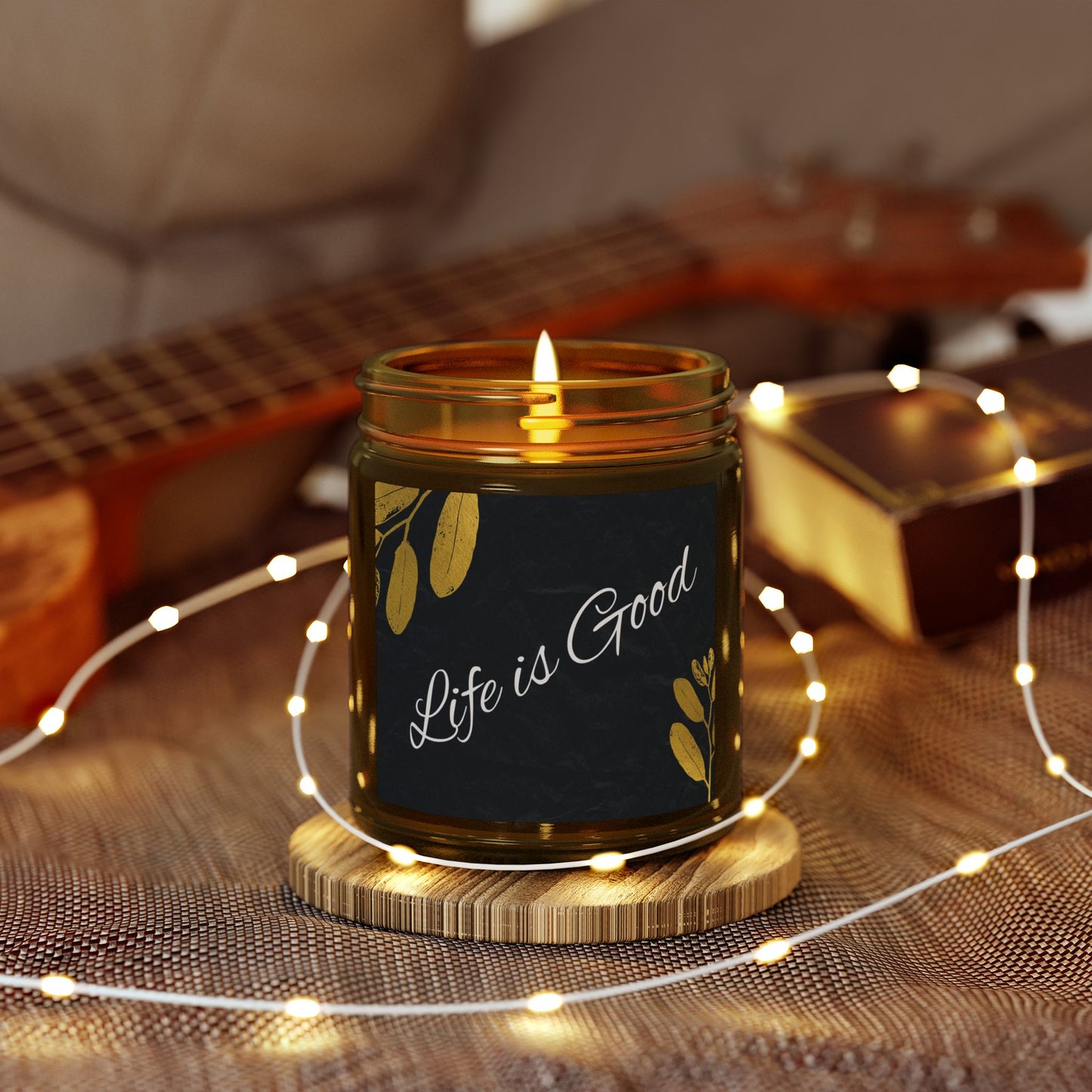 Life Is Good Scented Candle — Coconut Apricot Wax (4oz & 9oz)